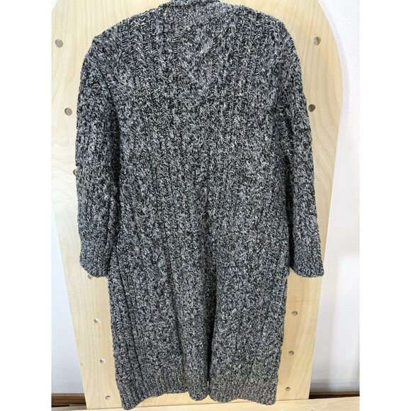 ZARA Size M Womens Shawl Collar Open Front Dolman Sleeve Cardigan Heather Black - Picture 10 of 12